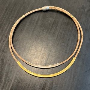 Cork gold and silver necklace